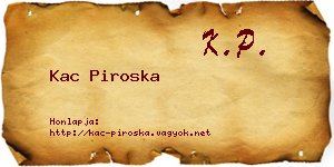 Kac Piroska névjegykártya